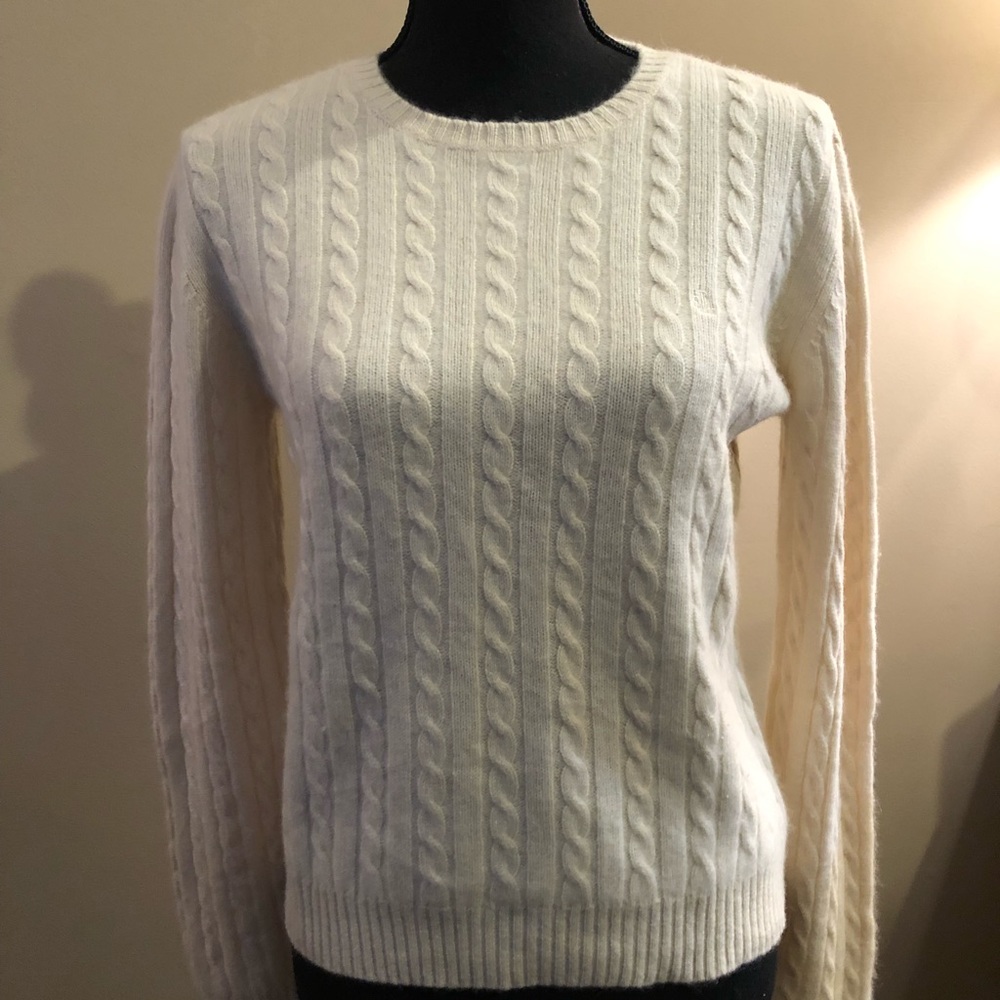 Lauren 100% Cashmere Ivory Sweater Size L